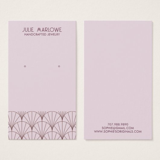 グレーエレガントラベンダーファンパターンイヤリングディスプレイ (正面&裏面)