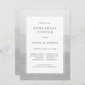 グレーエレガントリハーサルディナ結婚ーズ 招待状 (正面/裏面)