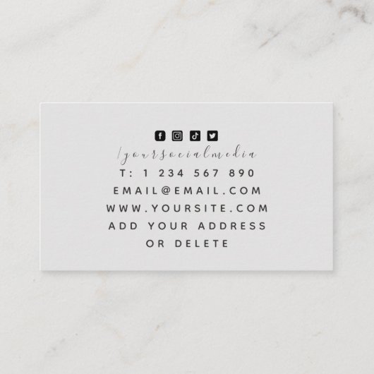 グレーエレガントレジデンシャル建物ハウスアーキテクト 名刺 (裏面)