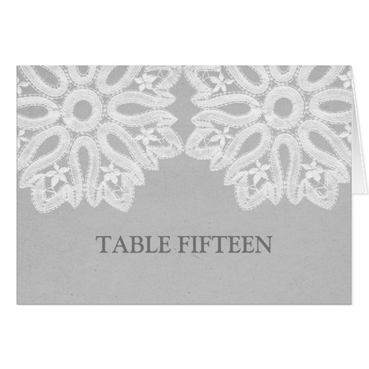 グレーエレガントレーステーブル番号カード (正面横)