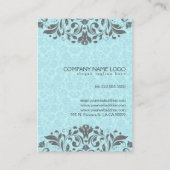 グレーエレガントレース赤ちゃんブルーダマスク背景 名刺 (裏面)