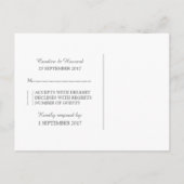 グレーエレガントレースRSVPポストカード インビテーションポストカード (裏面)
