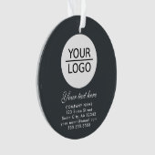 グレーエレガントロゴの追加カスタム文字プロモーション オーナメント (正面)