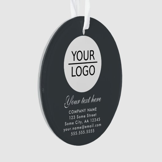 グレーエレガントロゴの追加カスタム文字プロモーション オーナメント (正面)