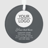 グレーエレガントロゴの追加カスタム文字プロモーション オーナメント (裏面)