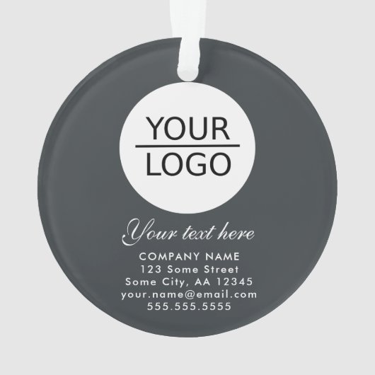 グレーエレガントロゴの追加カスタム文字プロモーション オーナメント (裏面)