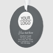 グレーエレガントロゴの追加カスタム文字プロモーション オーナメント (正面)
