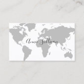 グレーエレガントワールドのマップ（白） 名刺 (正面)