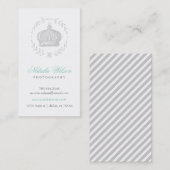 グレーエレガントヴィンテージクラウン垂直 名刺 (正面/裏面)