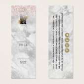 グレーエレガント大理石あなたのロゴ衣料品価格ラベル (正面&裏面)