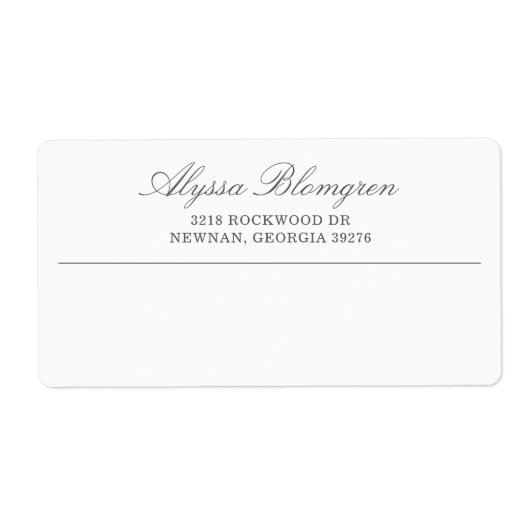 グレーエレガント差出人住所事業出荷 ラベル (正面)