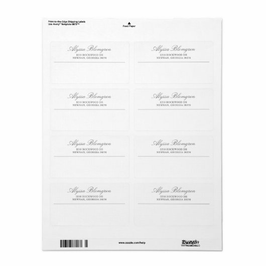 グレーエレガント差出人住所事業出荷 ラベル (フルシート)