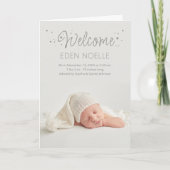 グレーエレガント星誕生発表折り畳みカード 招待状 (正面)