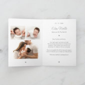 グレーエレガント星誕生発表折り畳みカード 招待状 (内部)