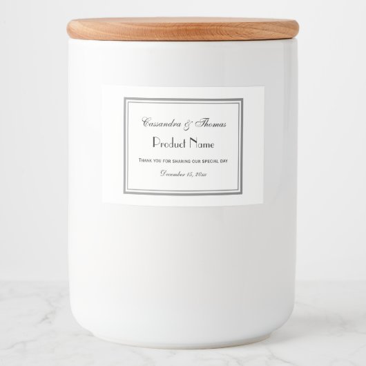 グレーエレガント枠H食品ラベル フードラベル (正面)