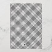 グレーエレガント格子写真 箔シーズンカード (裏面)