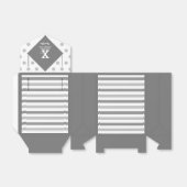 グレーエレガント水玉模様のストライプお気に入り フェイバーボックス (折り畳みなし)