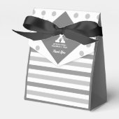 グレーエレガント水玉模様のストライプお気に入り フェイバーボックス (正面サイド)