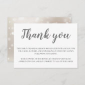 グレーエレガント葬式ありがとう サンキューカード (正面/裏面)