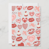 グレーエレガント赤いハート93歳の誕生日招待状 招待状 (裏面)