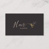 グレーエレガント金ゴールドはさみ理容美容用ヘアサロン 予約カード (正面)