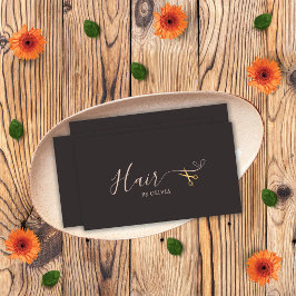 グレーエレガント金ゴールドはさみ理容美容用ヘアサロン 予約カード