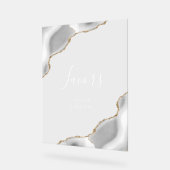 グレーエレガント金ゴールドアガート結婚式の引き出物 アクリルサイン (傾斜)