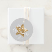 グレーエレガント金ゴールドスタークリスマス フェイバータグ (インサイチュ)