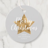 グレーエレガント金ゴールドスタークリスマス フェイバータグ (正面)