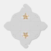 グレーエレガント金ゴールドスターフェイクメリークリスマス フェイバーボックス (折り畳みなし)