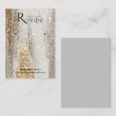 グレーエレガント金ゴールドブラシジュエリー表示 名刺 (正面/裏面)