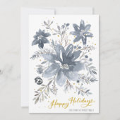 グレーエレガント金ゴールドベリーバウウォーター色フローラ シーズンカード (正面)
