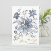 グレーエレガント金ゴールドベリーバウウォーター色フローラ シーズンカード (スタンド正面)