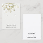 グレーエレガント金ゴールドローシンプルタスイヤリング表示器 名刺 (正面/裏面)