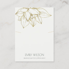 グレーエレガント金ゴールドロータスシンプルネックレスディスプレイ 名刺