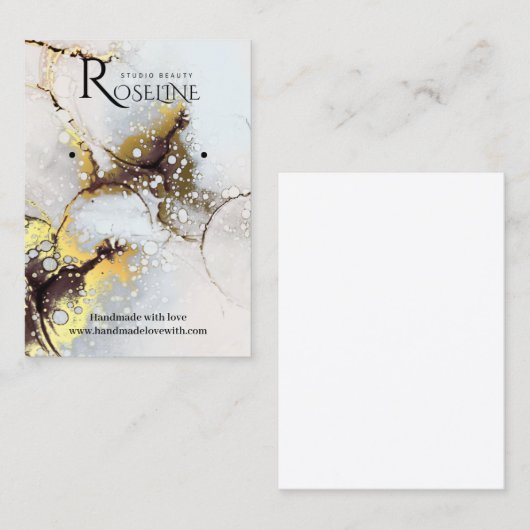 グレーエレガント金ゴールド大理石のジュレリーディスプレイ 名刺 (正面/裏面)