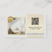 グレーエレガント金ゴールド家具またはインテリアデザイン 名刺 (裏面)