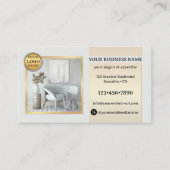 グレーエレガント金ゴールド家具またはインテリアデザイン 名刺 (正面)