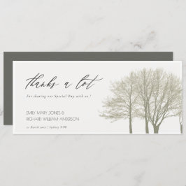 グレーエレガント金ゴールド秋秋の木ありがとう 招待状