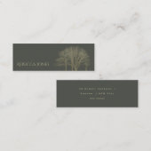 グレーエレガント金ゴールド秋秋の木のアドレス スキニー名刺 (正面/裏面)