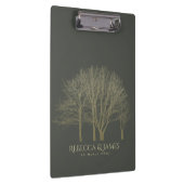 グレーエレガント金ゴールド秋秋木モノグラム クリップボード (右)