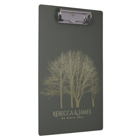 グレーエレガント金ゴールド秋秋木モノグラム クリップボード (右)