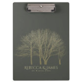 グレーエレガント金ゴールド秋秋木モノグラム クリップボード (正面)
