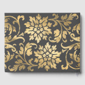 グレーエレガント金ゴールド花花卒業パーティー ゲストブック (裏面)