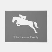 グレーエレガント馬馬馬馬競馬選手 ドアマット (正面)