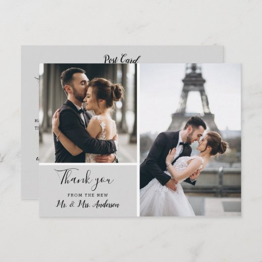 グレーエレガント2写真 | サンキュー ポストカード (正面/裏面)