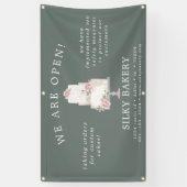 グレーエレガント3層ケーキストアバナー 横断幕 (縦)