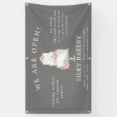 グレーエレガント3層ケーキストアバナー 横断幕 (縦)