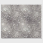 グレーエレガント、ビーズ、真珠、光のストランド ラッピングペーパー (フラット)