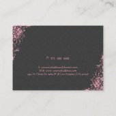 グレーエレガント&ピンクヴィンテージフローラダマスク2a 名刺 (裏面)